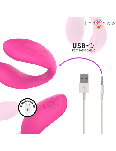 INTENSE - NORA ESTIMULADOR DE PINZA CON VIBRACIÓN ROSA