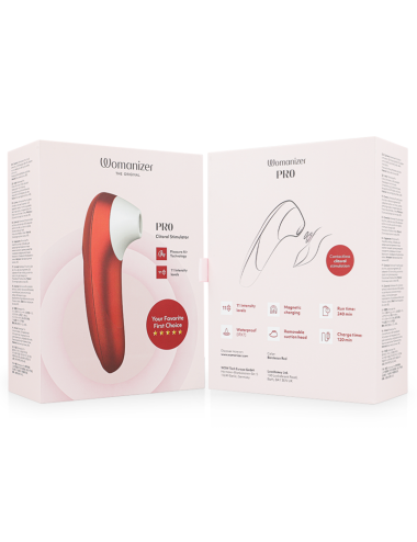 WOMANIZER - PRO VIBRANT CLITORAL STIMULATOR BURGUNDY