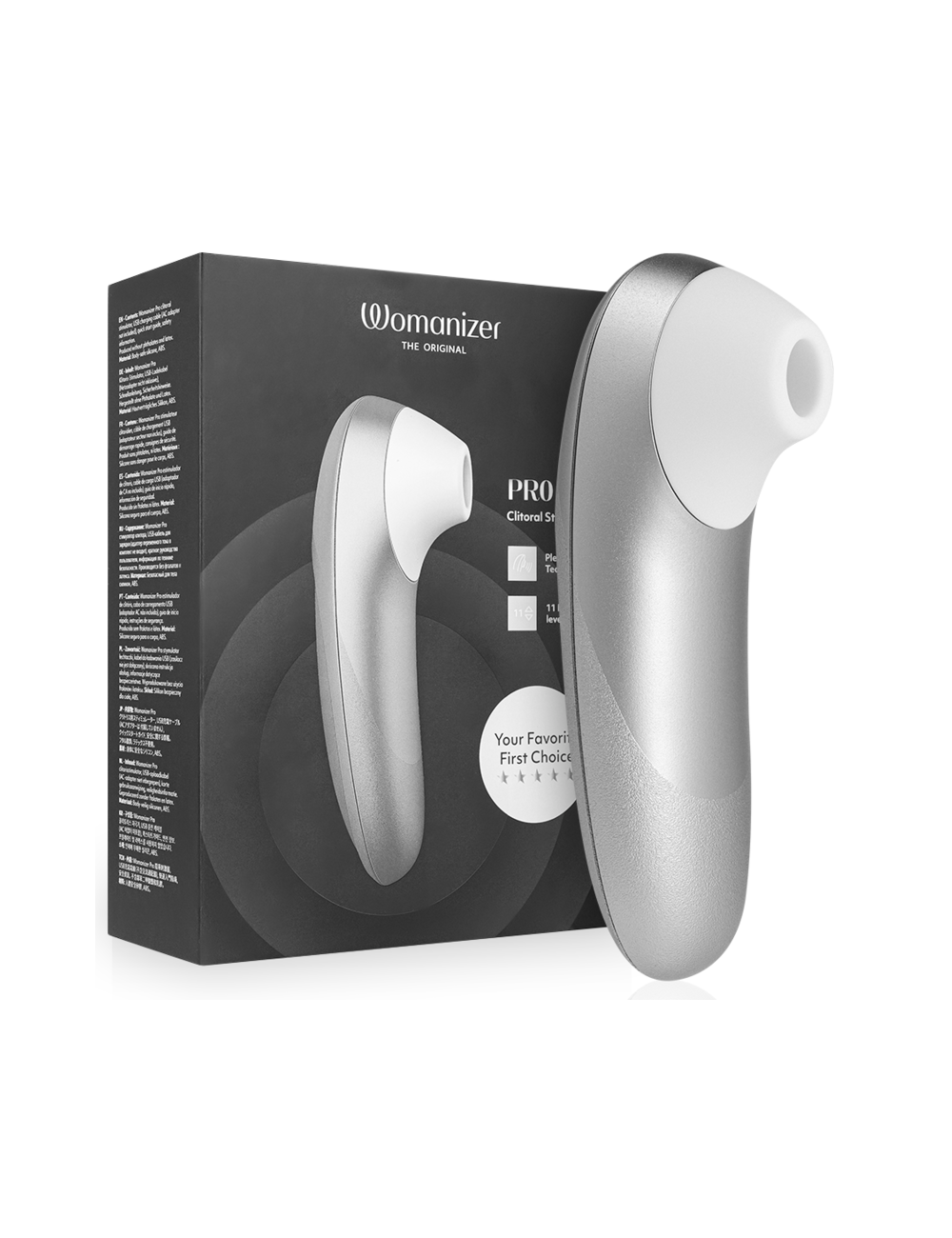 WOMANIZER - PRO VIBRANT CLITORAL STIMULATOR SILVER GREY