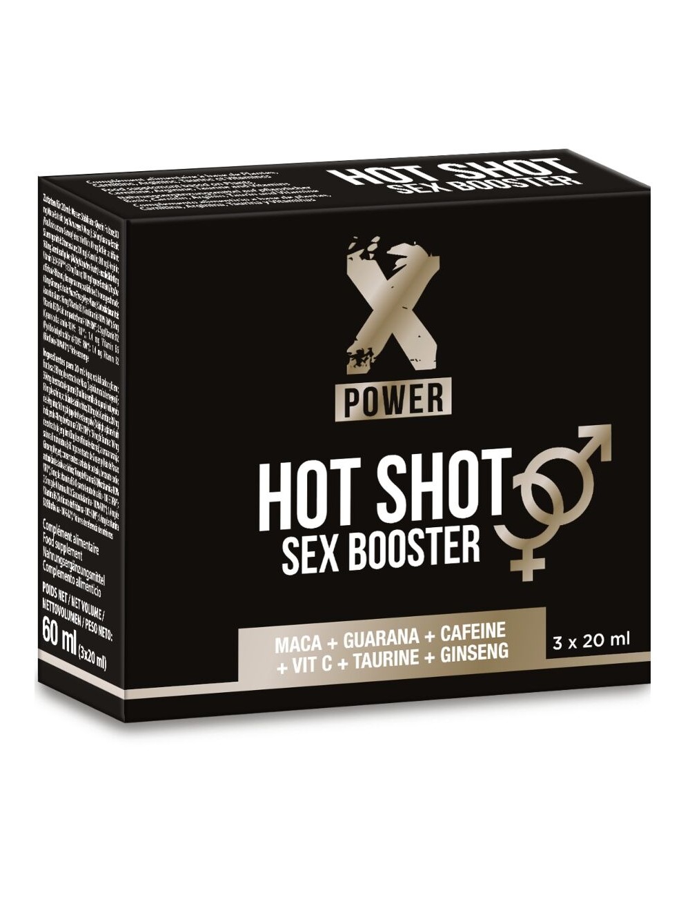 X POWER - HOT SHOT SEX BOOSTER INCREASE LIBIDO 3 X 20 ML