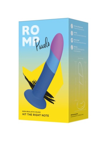 ROMP - PICCOLO SILICONE DILDO WITH TRICOLOR SUCTION CUP 14 CM