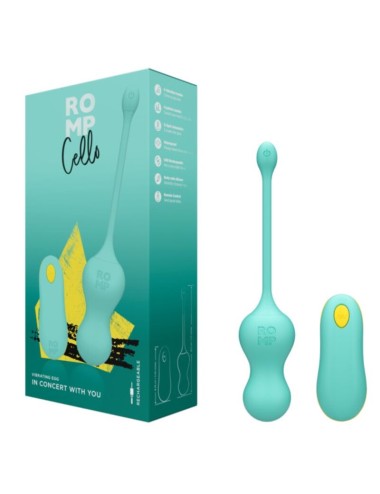 ROMP - CELLO MULTIFUNCTION VIBRATING EGG TURQUOISE REMOTE CONTROL