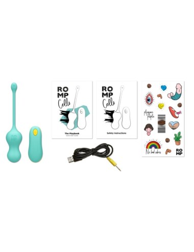 ROMP - CELLO MULTIFUNCTION VIBRATING EGG TURQUOISE REMOTE CONTROL
