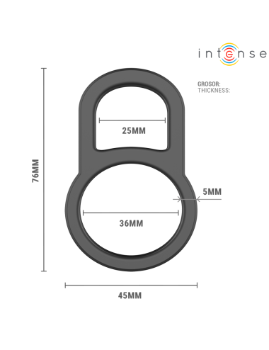 INTENSE - CONLETH ADJUSTABLE DOUBLE PENIS RING MODEL 3