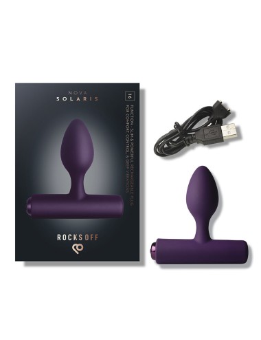 ROCKS-OFF - NOVA SOLARIS RECHARGEABLE SLIM & POWERFUL ANAL PLUG 16 FUNCTION PURPLE