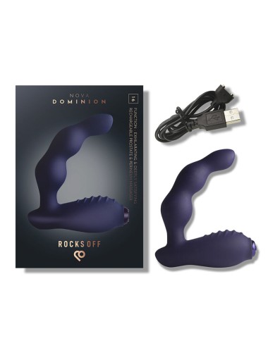 ROCKS-OFF - NOVA DOMINION RECHARGEABLE PROSTATE & PERINEUM MASSAGER 16 FUNCTION BLUE