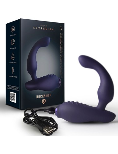 ROCKS-OFF - NOVA SOVEREIGN RECHARGEABLE PROSTATE & PERINEUM MASSAGER 16 FUNCTION BLUE