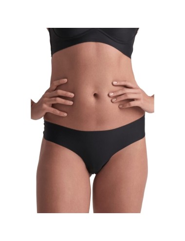 BYE-BRA - INVISIBLE THONG 2 PACK BEIGE & BLACK SIZE S