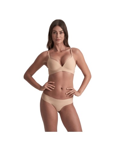 BYE-BRA - INVISIBLE THONG 2 PACK BEIGE & BLACK SIZE M