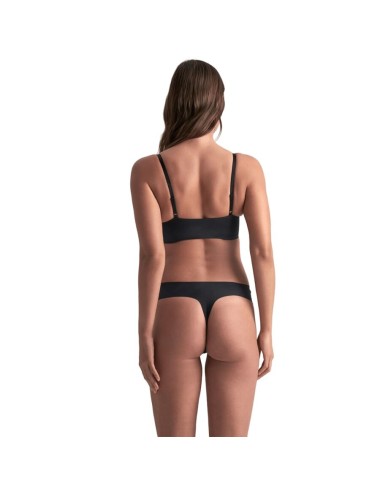 BYE-BRA - INVISIBLE THONG 2 PACK BEIGE & BLACK SIZE L