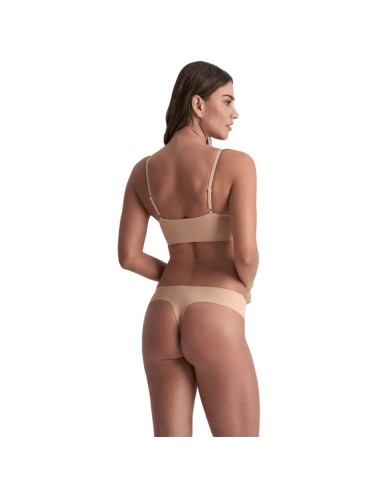 BYE-BRA - INVISIBLE THONG 2 PACK BEIGE & BLACK SIZE XXL