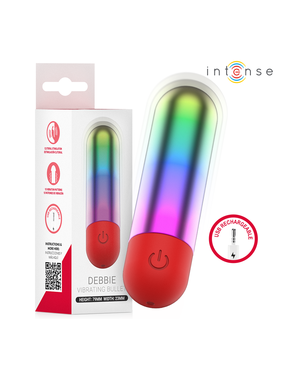 INTENSE - DEBBIE RAINBOW CLITORIS VIBRATING BULLET