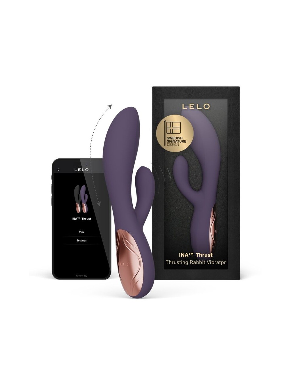 LELO - INA THRUST RABBIT THRUSTING VIBRATOR PURPLE