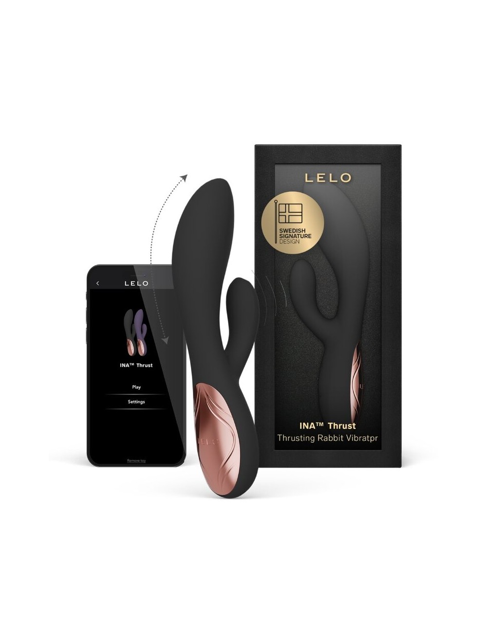 LELO - INA THRUST RABBIT THRUSTING VIBRATOR BLACK