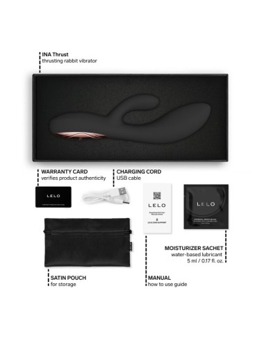 LELO - INA THRUST RABBIT THRUSTING VIBRATOR BLACK