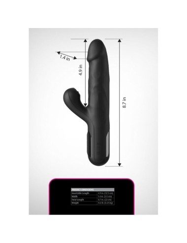 FETISH FANTASY SERIES - SONIX SILICONE THRUSTER RABBIT VIBRATOR BLACK