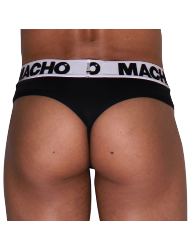 MACHO - MTG002  BLACK/BLACK THONG XL