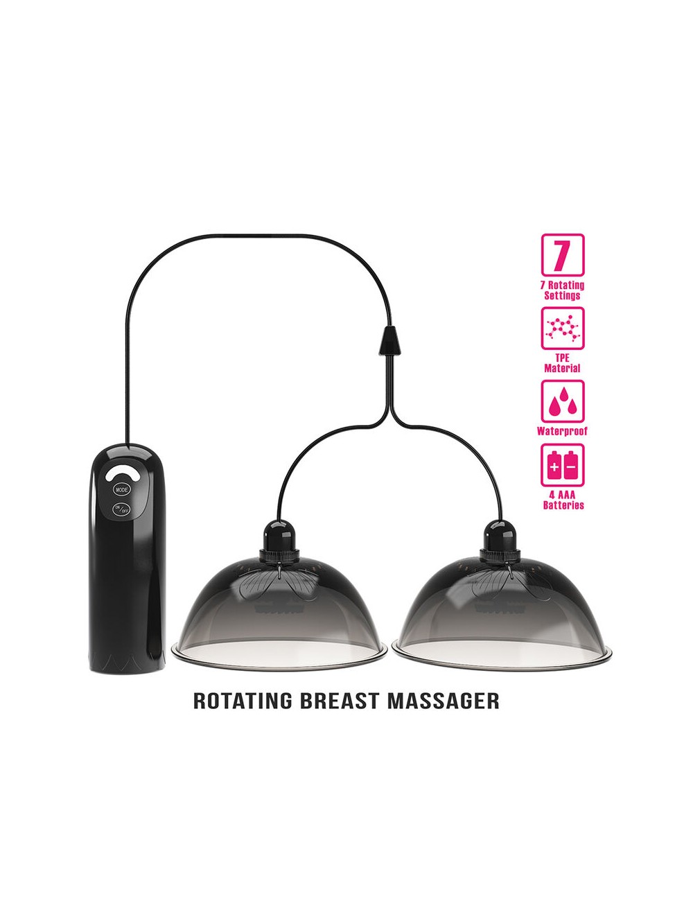 PRETTY LOVE - ROTATING NIPPLE SUCTION STIMULATOR BLACK