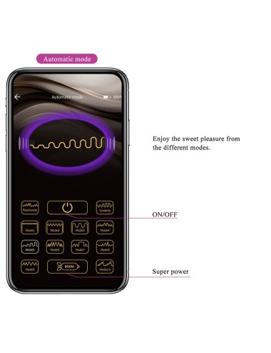 PRETTY LOVE - KLAY THRUSTING EGG VIBRATOR APP CONTROL PURPLE