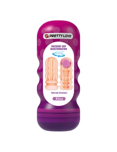 PRETTY LOVE - VAGINAL SMOOTHING MASTURBATOR WITH SUCTION CUP AND INTERNAL TEXTURES