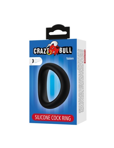 CRAZY BULL - VALEN ERGONOMIC SILICONE COCK RING BLACK