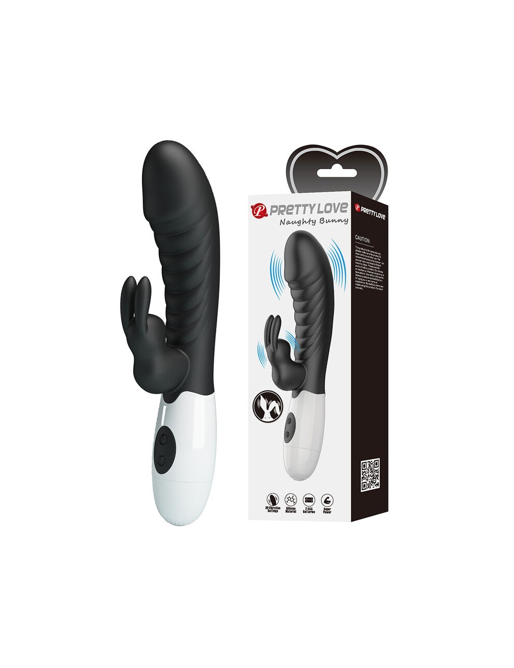 PRETTY LOVE - NAUGHTY BUNNY 30 FUNCTION RABBIT VIBRATOR BLACK