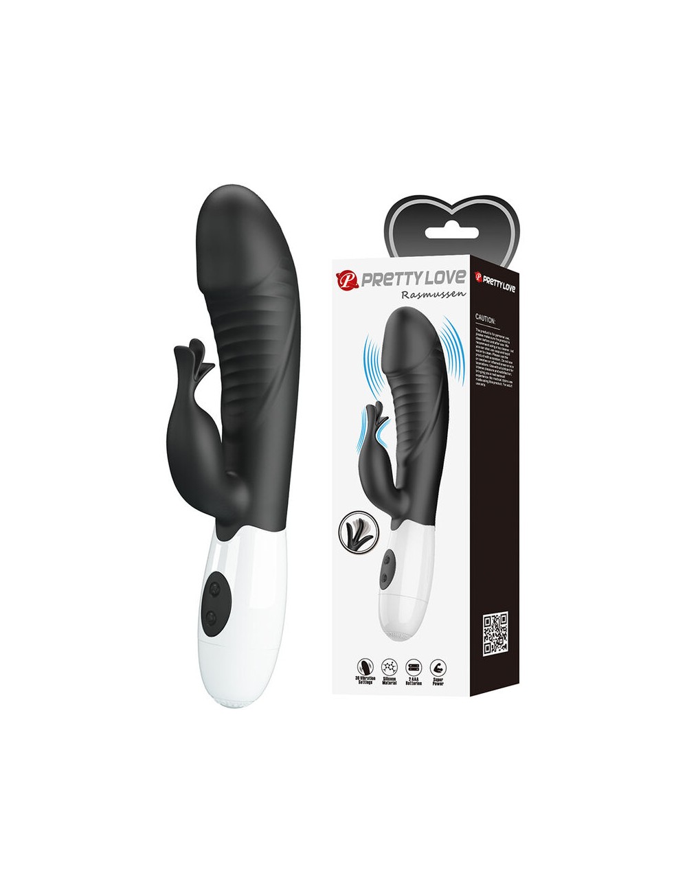 PRETTY LOVE - RASMUSSEN 30 FUNCTION RABBIT VIBRATOR BLACK