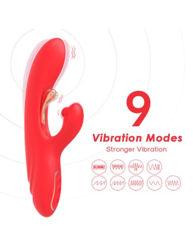 ARMONY - G-SPOT AND CLITORIS STIMULATOR VIBRATOR WITH OSCILLATING TONGUE RED