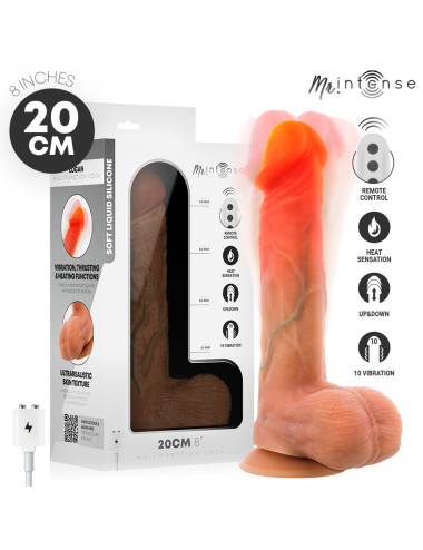MR INTENSE - LOGAN VIBRATOR DILDO SILICONE WITH HEAT EFFECT AND REMOTE CONTROL 20 CM -Ø- 4