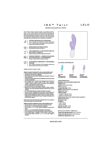 LELO - INA TWIST DOUBLE VIBRATOR RABBIT FOR G-SPOT AND CLITORIS PINK