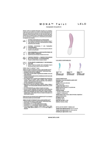 LELO - MONA TWIST RECHARGEABLE APP-CONTROLLED G-SPOT VIBRATOR LAVENDER