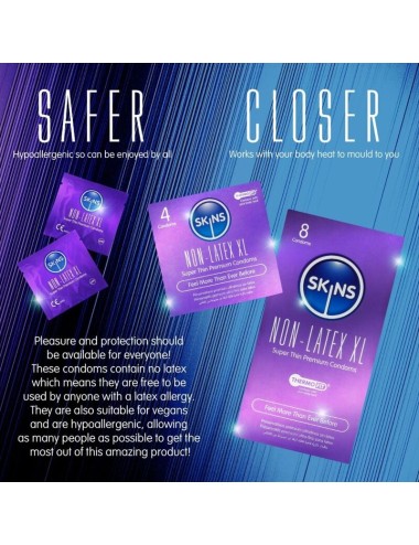 SKINS - LATEX-FREE CONDOMS XL PACK OF 4