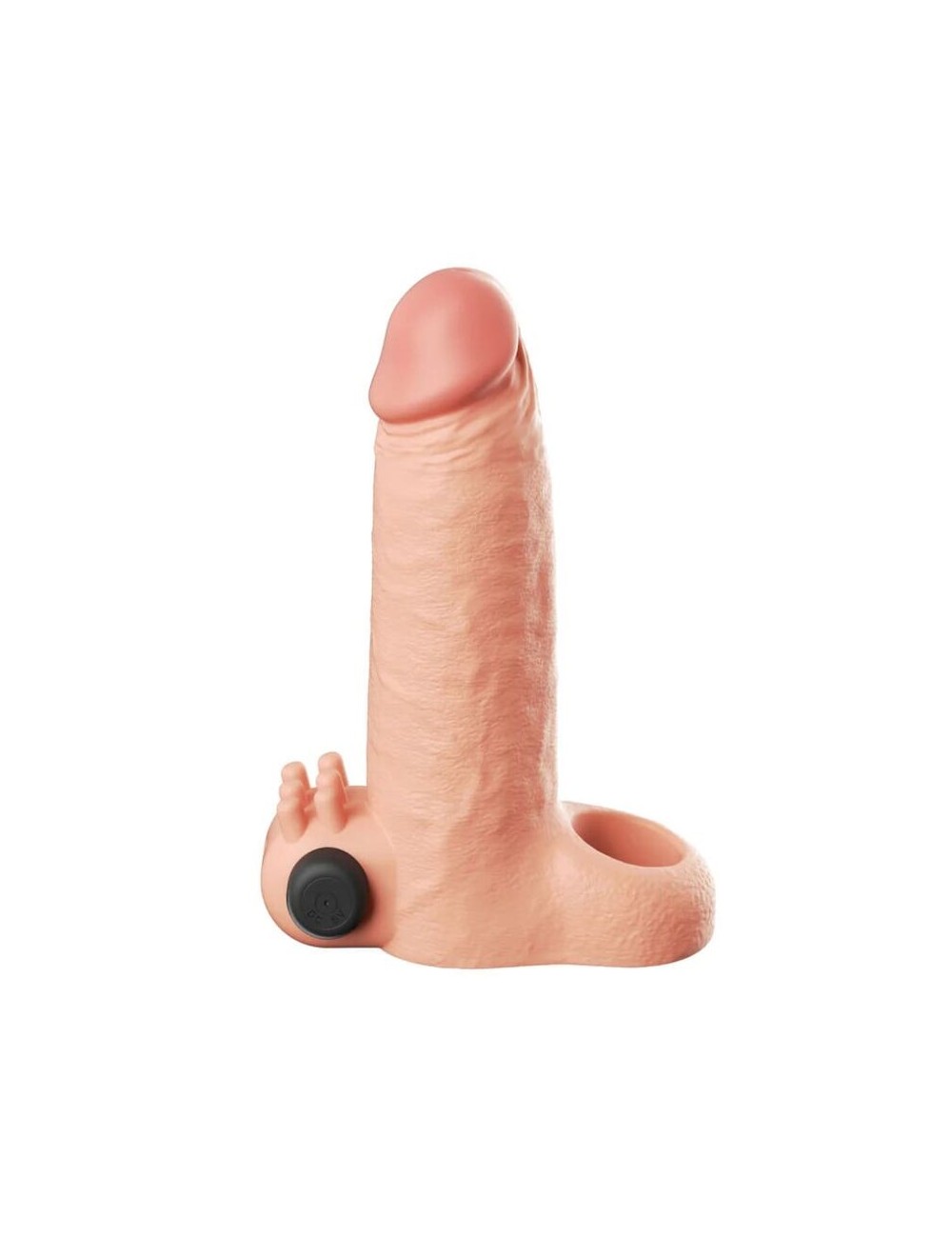 FANTASY X-TENSIONS - VIBRATING REAL FEEL 5CM PENIS EXTENSION SLEEVE BEIGE