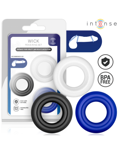 INTENSE - WICK SET OF 3 PENIS RINGS VARIOUS COLORS