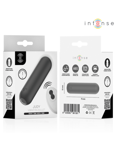 INTENSE - JUDY RECHARGEABLE VIBRATING BULLET WITH REMOTE CONTROL BLACK