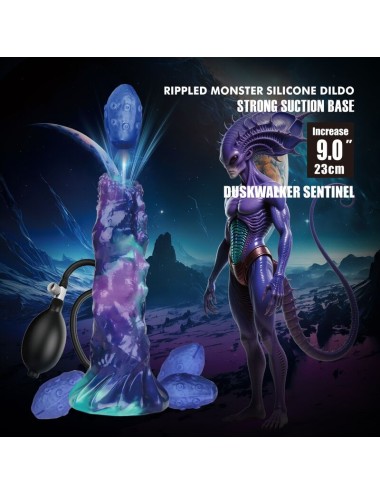 POWER MONSTERS - DUSKWALKER SENTINEL TRICOLOR INFLATABLE FANTASY SILICONE DILDO 23 CM Ø 5 CM