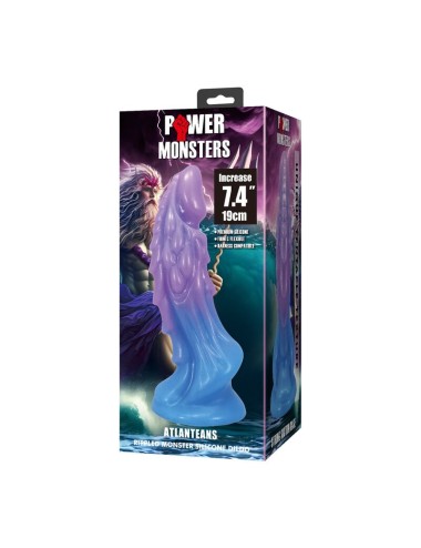 POWER MONSTERS - ATLANTEANS REALISTIC DILDO WITH SUCTION CUP 19 CM Ø 5 CM BLUE & PURPLE