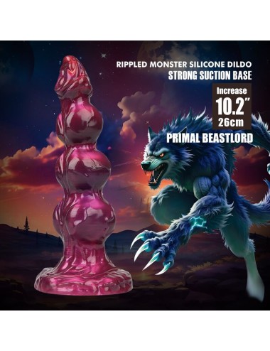 POWER MONSTERS - PRIMAL BEASTLORD PINK TRANSLUCENT FANTASY SILICONE DILDO 26 CM Ø 5 CM