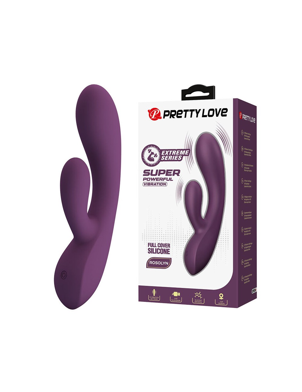 PRETTY LOVE - ROSOLYN RECHARGEABLE RABBIT VIBRATOR 10 FUNCTIONS