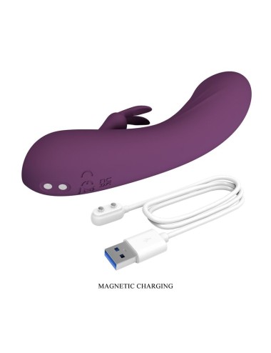 PRETTY LOVE - LANDYN RECHARGEABLE RABBIT VIBRATOR 10 FUNCTIONS PURPLE