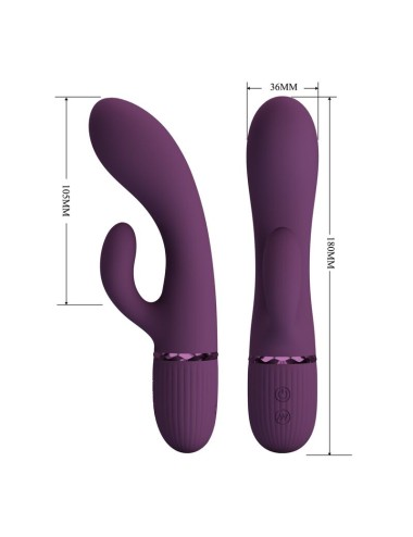 PRETTY LOVE - MARGIE RECHARGEABLE RABBIT VIBRATOR 10 FUNCTIONS PURPLE