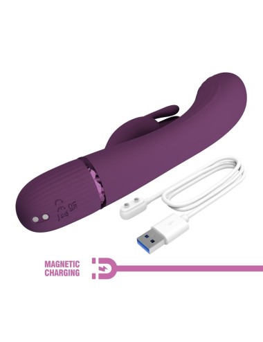 PRETTY LOVE - ROCCO RECHARGEABLE RABBIT VIBRATOR 10 FUNCTIONS PURPLE