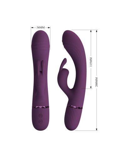 PRETTY LOVE - ROCCO RECHARGEABLE RABBIT VIBRATOR 10 FUNCTIONS PURPLE