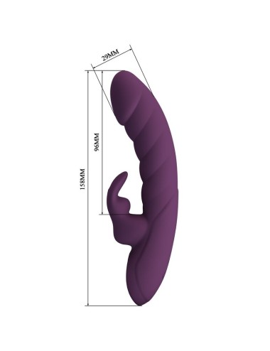 PRETTY LOVE - HARPER RECHARGEABLE RABBIT VIBRATOR 10 FUNCTIONS PURPLE