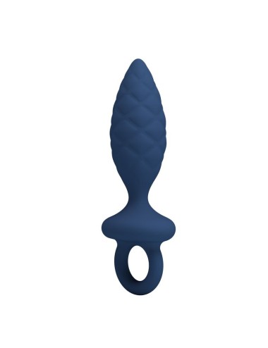 MR PLAY - TEXTURED ANAL PLUG WITH RING BLUE S