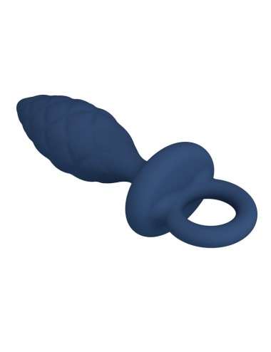 MR PLAY - TEXTURED ANAL PLUG WITH RING BLUE S