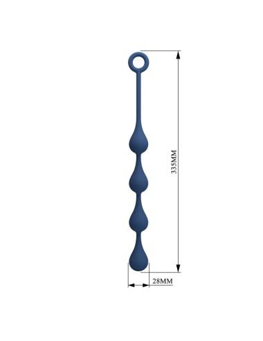 MR PLAY - BLUE SILICONE ANAL BEADS SIZE M 33 CM