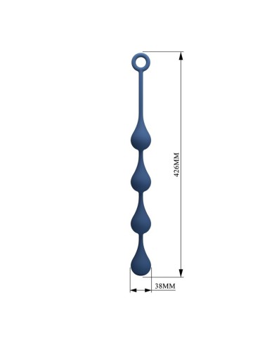 MR PLAY - BLUE SILICONE ANAL BEADS SIZE L 42.6 CM