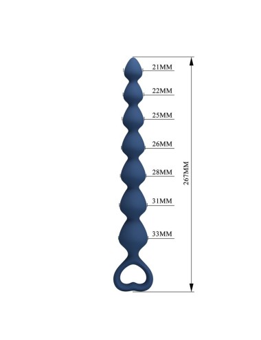 MR PLAY - BLUE SILICONE ANAL BEADS & ANAL PLUG 26.7 CM