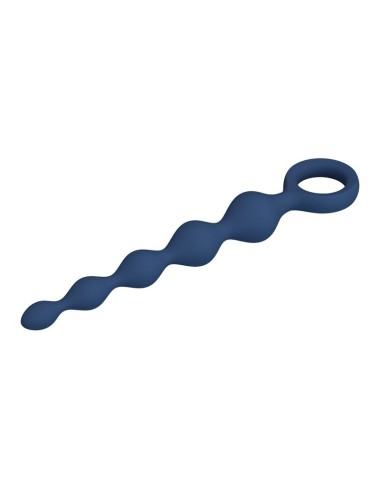 MR PLAY - BLUE SILICONE ANAL BEADS & ANAL PLUG 20.4 CM